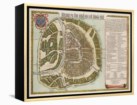 The Moscow Kremlin Map of the 16th Century (Castellum Urbis Moskva), 1662-Willem Janszoon Blaeu-Framed Premier Image Canvas