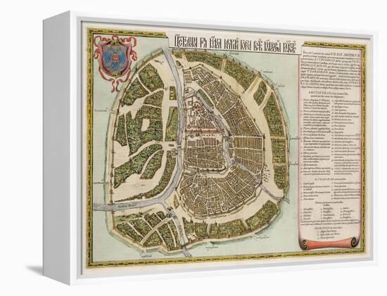 The Moscow Kremlin Map of the 16th Century (Castellum Urbis Moskva), 1662-Willem Janszoon Blaeu-Framed Premier Image Canvas