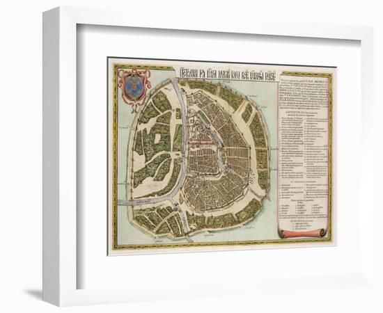 The Moscow Kremlin Map of the 16Th Century (Castellum Urbis Moskvae), 1662 (Copper Engraving & W/C)-Joan Blaeu-Framed Giclee Print