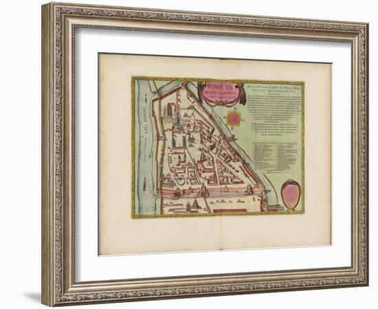 The Moscow Kremlin Map of the 16Th Century (Castellum Urbis Moskvae), C.1600 (Engraving & W/C)-Joan Blaeu-Framed Giclee Print