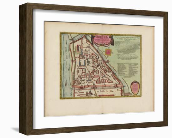 The Moscow Kremlin Map of the 16Th Century (Castellum Urbis Moskvae), C.1600 (Engraving & W/C)-Joan Blaeu-Framed Giclee Print