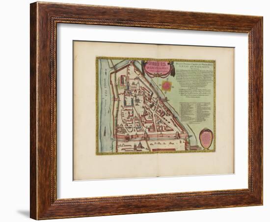 The Moscow Kremlin Map of the 16Th Century (Castellum Urbis Moskvae), C.1600 (Engraving & W/C)-Joan Blaeu-Framed Giclee Print