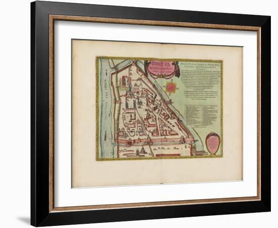 The Moscow Kremlin Map of the 16Th Century (Castellum Urbis Moskvae), C.1600 (Engraving & W/C)-Joan Blaeu-Framed Giclee Print