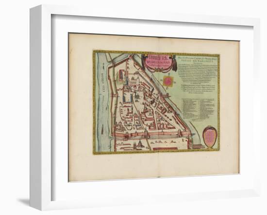 The Moscow Kremlin Map of the 16Th Century (Castellum Urbis Moskvae), C.1600 (Engraving & W/C)-Joan Blaeu-Framed Giclee Print