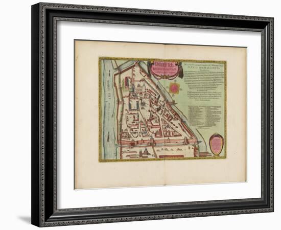 The Moscow Kremlin Map of the 16Th Century (Castellum Urbis Moskvae), C.1600 (Engraving & W/C)-Joan Blaeu-Framed Giclee Print