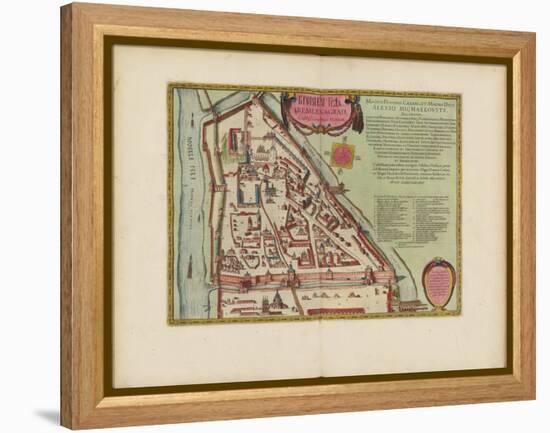 The Moscow Kremlin Map of the 16Th Century (Castellum Urbis Moskvae), C.1600 (Engraving & W/C)-Joan Blaeu-Framed Premier Image Canvas