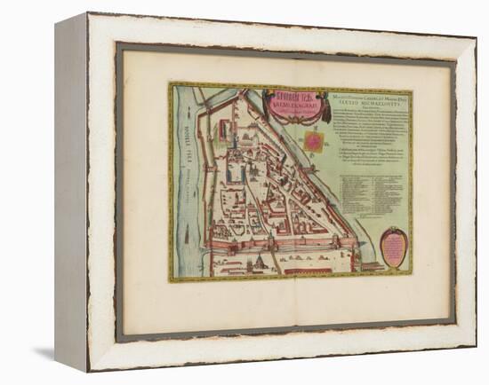 The Moscow Kremlin Map of the 16Th Century (Castellum Urbis Moskvae), C.1600 (Engraving & W/C)-Joan Blaeu-Framed Premier Image Canvas