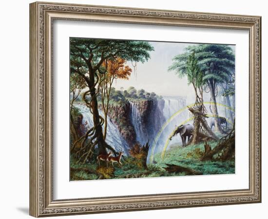 The Mosi-O-A-Tunya (Smoke Resounding) or Victoria Falls, Zambesi River, 1874-Thomas Baines-Framed Giclee Print