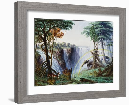 The Mosi-O-A-Tunya (Smoke Resounding) or Victoria Falls, Zambesi River, 1874-Thomas Baines-Framed Giclee Print