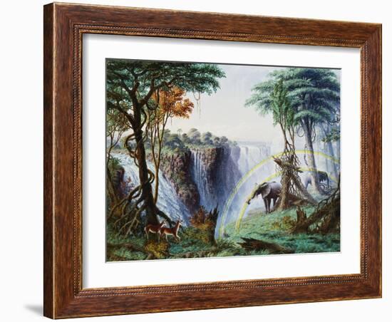 The Mosi-O-A-Tunya (Smoke Resounding) or Victoria Falls, Zambesi River, 1874-Thomas Baines-Framed Giclee Print