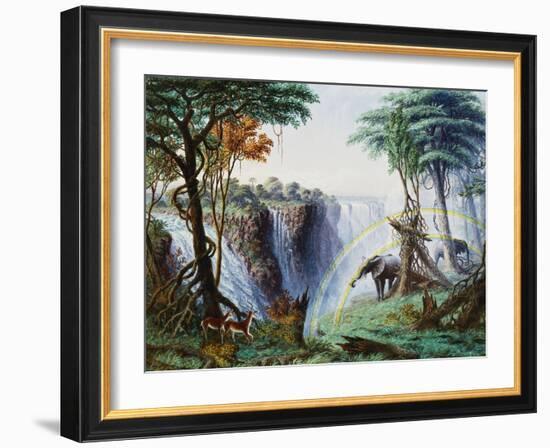 The Mosi-O-A-Tunya (Smoke Resounding) or Victoria Falls, Zambesi River, 1874-Thomas Baines-Framed Giclee Print