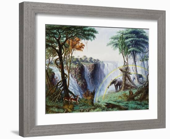 The Mosi-Oa-Tunya (The Smoke That Thunders) or Victoria Falls, Zambesi River-Thomas Baines-Framed Giclee Print