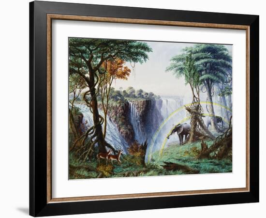 The Mosi-Oa-Tunya (The Smoke That Thunders) or Victoria Falls, Zambesi River-Thomas Baines-Framed Giclee Print