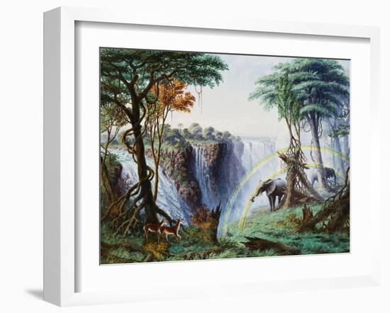 The Mosi-Oa-Tunya (The Smoke That Thunders) or Victoria Falls, Zambesi River-Thomas Baines-Framed Giclee Print