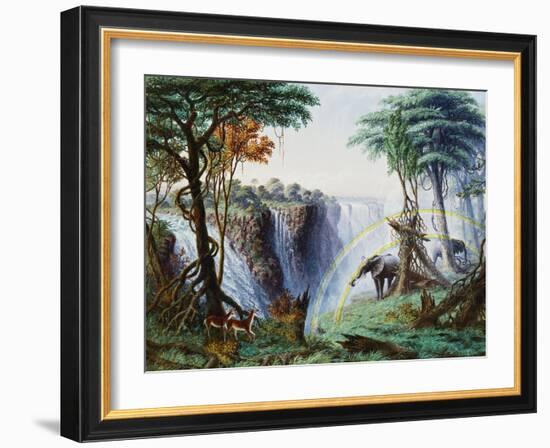 The Mosi-Oa-Tunya (The Smoke That Thunders) or Victoria Falls, Zambesi River-Thomas Baines-Framed Giclee Print