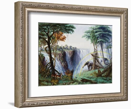 The Mosi-Oa-Tunya (The Smoke That Thunders) or Victoria Falls, Zambesi River-Thomas Baines-Framed Giclee Print