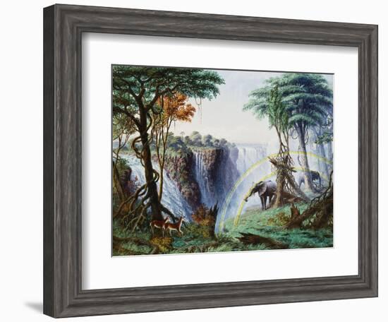 The Mosi-Oa-Tunya (The Smoke That Thunders) or Victoria Falls, Zambesi River-Thomas Baines-Framed Giclee Print