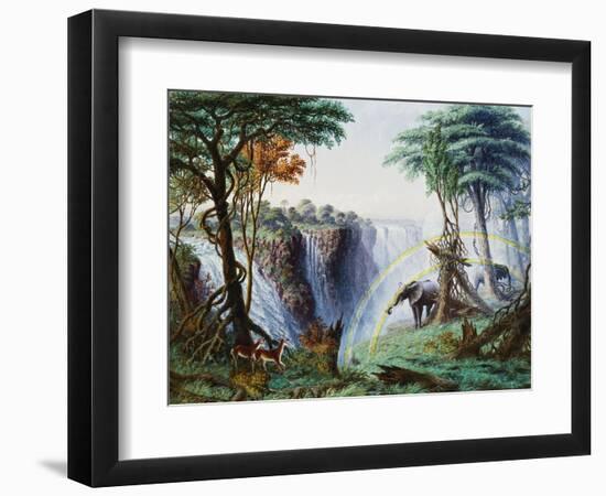 The Mosi-Oa-Tunya (The Smoke That Thunders) or Victoria Falls, Zambesi River-Thomas Baines-Framed Giclee Print