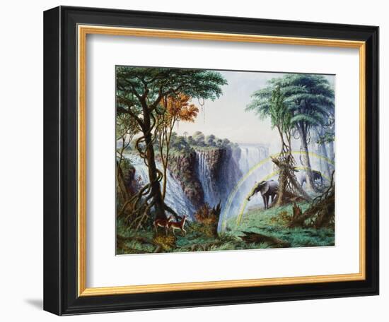 The Mosi-Oa-Tunya (The Smoke That Thunders) or Victoria Falls, Zambesi River-Thomas Baines-Framed Giclee Print