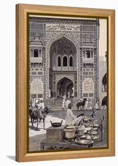 The Mosque of Nazir Khan, Lahore, C.1890-Harry Hamilton Johnston-Framed Premier Image Canvas