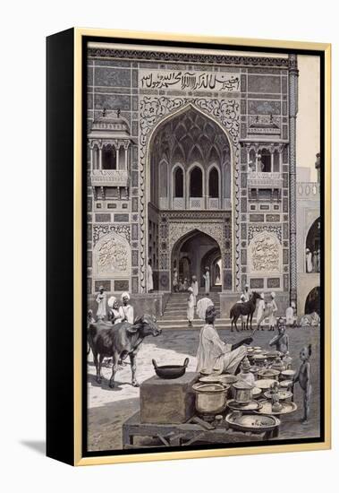 The Mosque of Nazir Khan, Lahore, C.1890-Harry Hamilton Johnston-Framed Premier Image Canvas