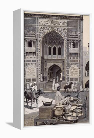 The Mosque of Nazir Khan, Lahore, C.1890-Harry Hamilton Johnston-Framed Premier Image Canvas