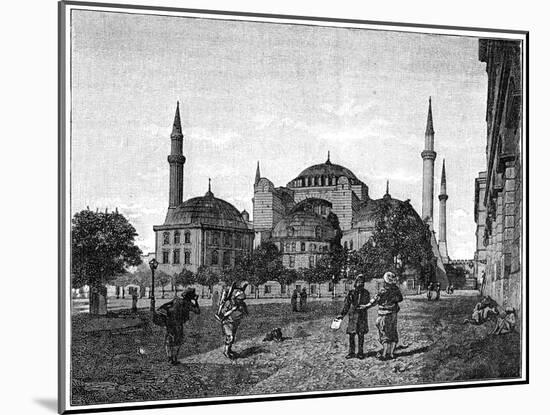 The Mosque of Santa Sophia, Constantinople, 1900-null-Mounted Giclee Print