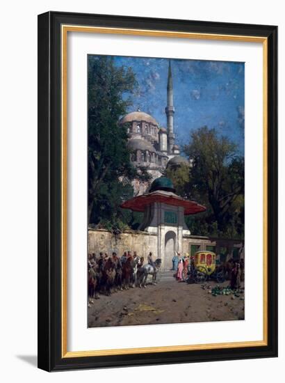 The Mosque of Sultan Achmet, Constantinople-Alberto Pasini-Framed Art Print