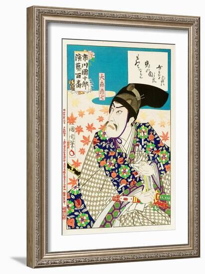 The Most Dashing Men of Tokyo Series: the Actor Ichikawa Sadanji-Kunichika toyohara-Framed Giclee Print