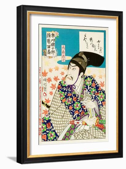 The Most Dashing Men of Tokyo Series: the Actor Ichikawa Sadanji-Kunichika toyohara-Framed Giclee Print