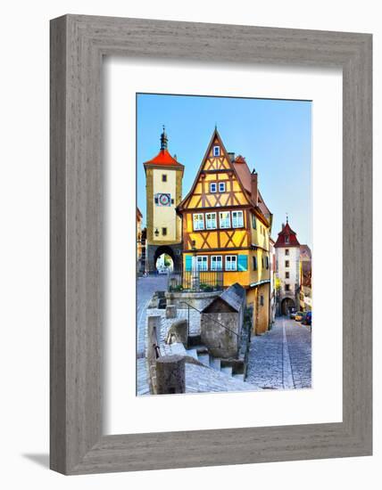 The Most Famous Sight of Rothenburg Ob Der Tauber, Bavaria, Germany-Zoom-zoom-Framed Photographic Print