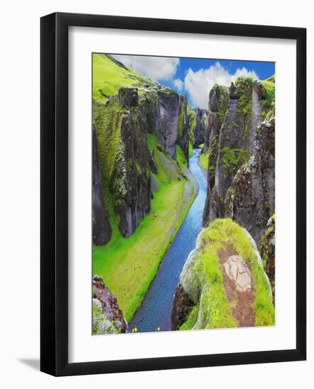 The Most Picturesque Canyon Fjadrargljufur and the Shallow Creek, Which Flows along the Bottom of T-kavram-Framed Photographic Print