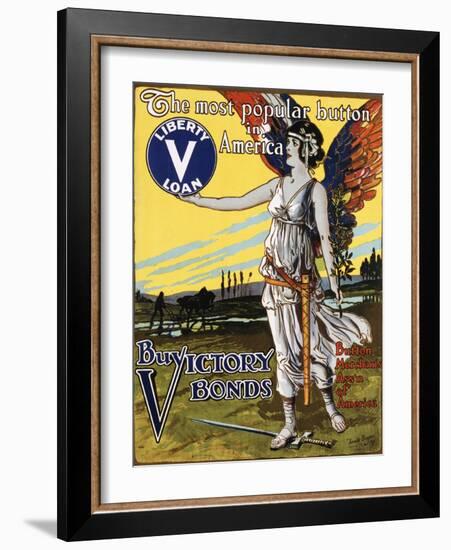 The Most Popular Button in America - Buy Victory Bonds Poster-Arnold Binger-Framed Photographic Print