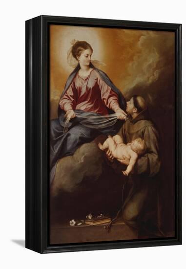 The Mother of God Appearing to St. Anthony. Between 1645 and 1652-Alonso Cano-Framed Premier Image Canvas