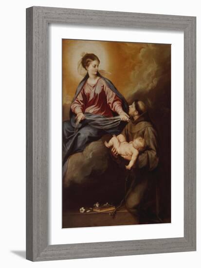 The Mother of God Appearing to St. Anthony. Between 1645 and 1652-Alonso Cano-Framed Giclee Print