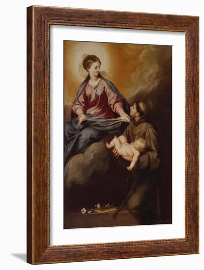 The Mother of God Appearing to St. Anthony. Between 1645 and 1652-Alonso Cano-Framed Giclee Print
