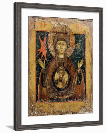 The Mother of God of the Sign, Icon, Late 17th Century-null-Framed Giclee Print