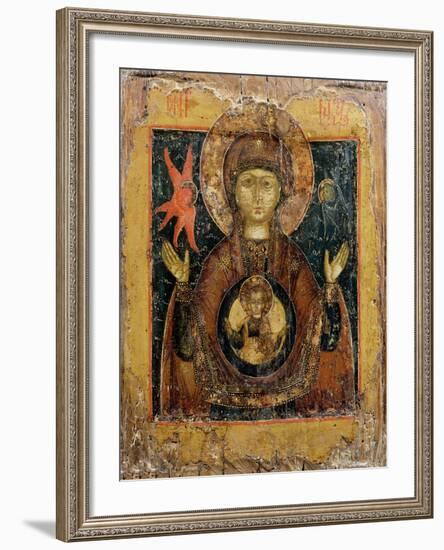 The Mother of God of the Sign, Icon, Late 17th Century-null-Framed Giclee Print