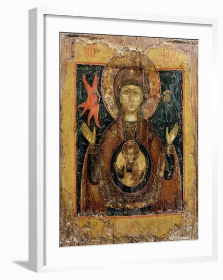 The Mother of God of the Sign, Icon, Late 17th Century-null-Framed Giclee Print