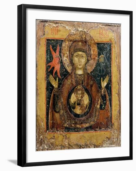 The Mother of God of the Sign, Icon, Late 17th Century-null-Framed Giclee Print