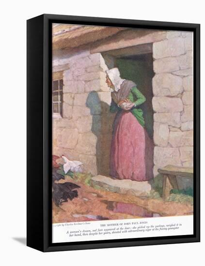The Mother of John Paul Jones: A Woman Drawn, Sad Face Appeared at the Door; She Picked up the Pack-Newell Convers Wyeth-Framed Premier Image Canvas