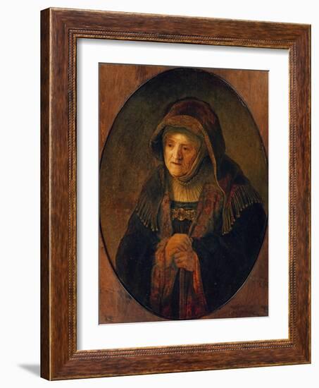 The Mother of the Artist as Prophet Hannah, 1639-Rembrandt van Rijn-Framed Giclee Print