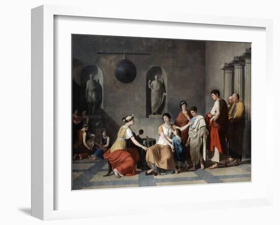 The Mother of the Gracchi, C1780-Joseph Benoit Suvee-Framed Giclee Print