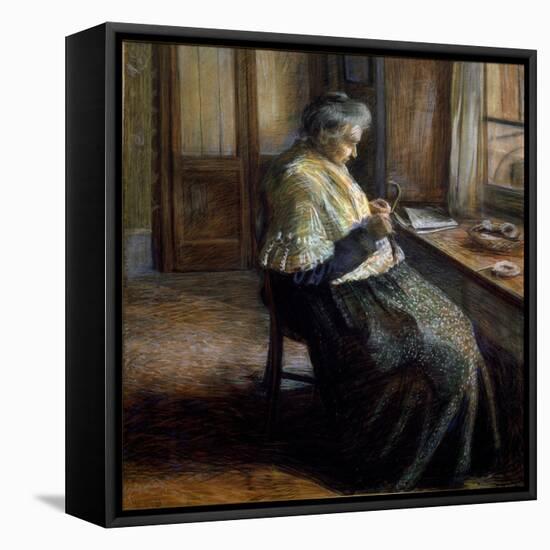 The Mother Portrait of Aged Woman, 1907 (Pastel on Paper)-Umberto Boccioni-Framed Premier Image Canvas