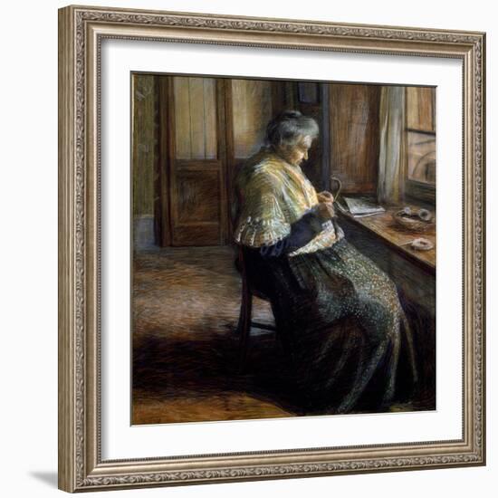 The Mother Portrait of Aged Woman, 1907 (Pastel on Paper)-Umberto Boccioni-Framed Giclee Print