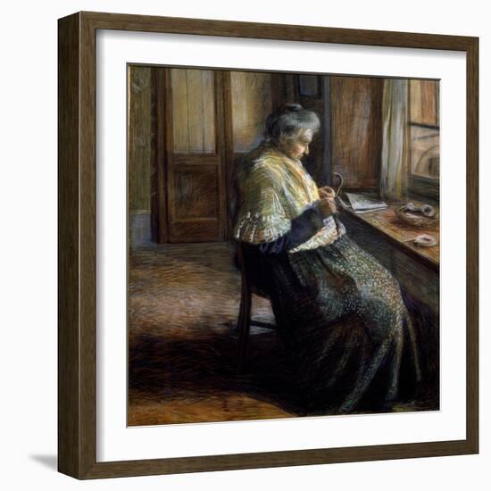 The Mother Portrait of Aged Woman, 1907 (Pastel on Paper)-Umberto Boccioni-Framed Giclee Print