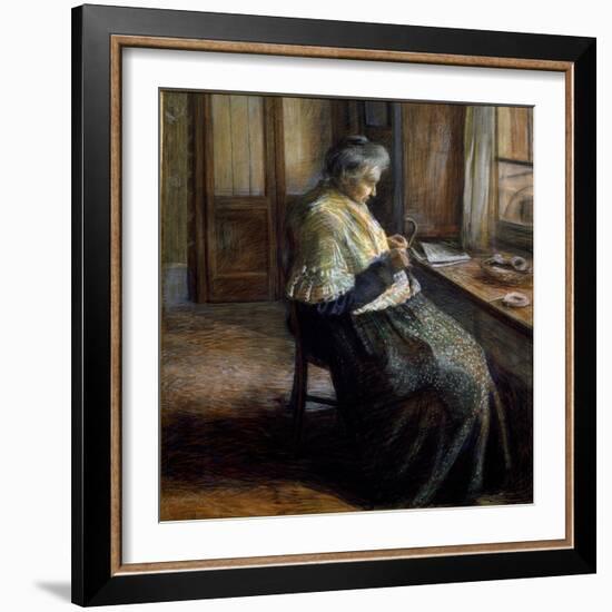 The Mother Portrait of Aged Woman, 1907 (Pastel on Paper)-Umberto Boccioni-Framed Giclee Print