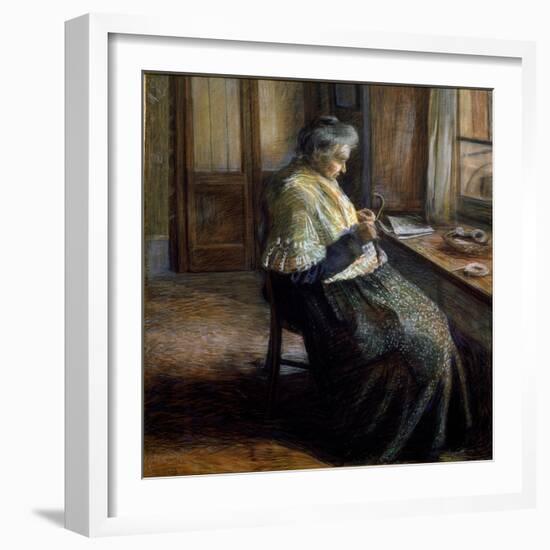 The Mother Portrait of Aged Woman, 1907 (Pastel on Paper)-Umberto Boccioni-Framed Giclee Print