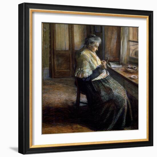 The Mother Portrait of Aged Woman, 1907 (Pastel on Paper)-Umberto Boccioni-Framed Giclee Print