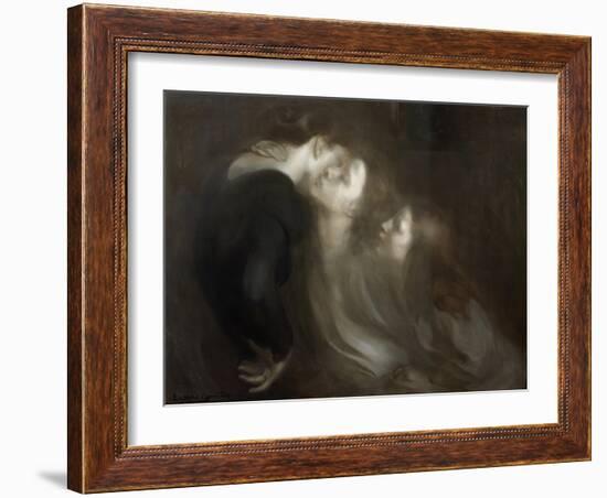 The Motherly Kiss, Late 1890s-Eugene Carriere-Framed Giclee Print